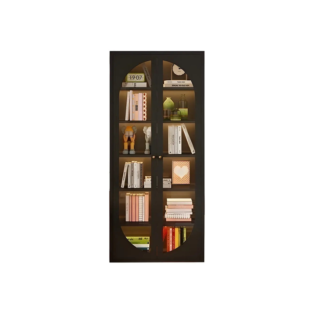 Modern Black Metal Adjustable Shelves Storage Cabinet