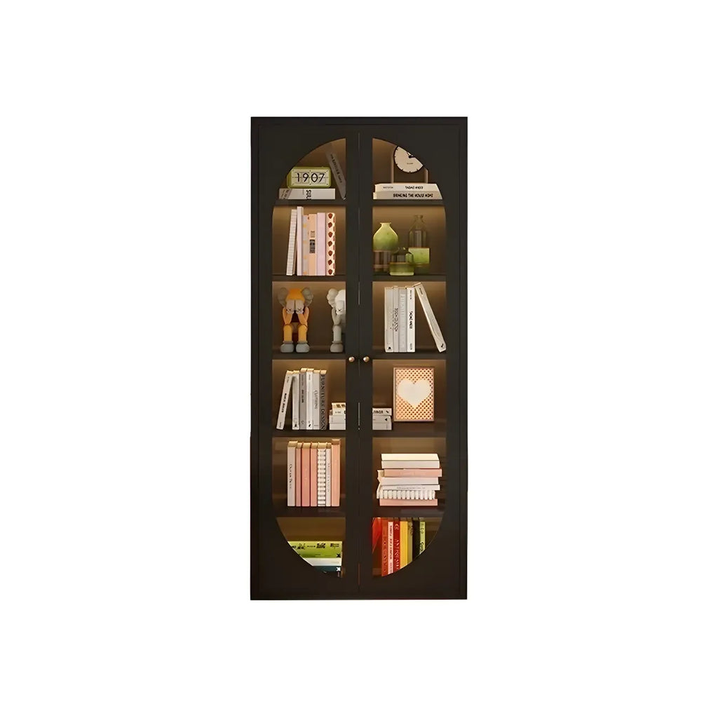 Modern Black Metal Adjustable Shelves Storage Cabinet