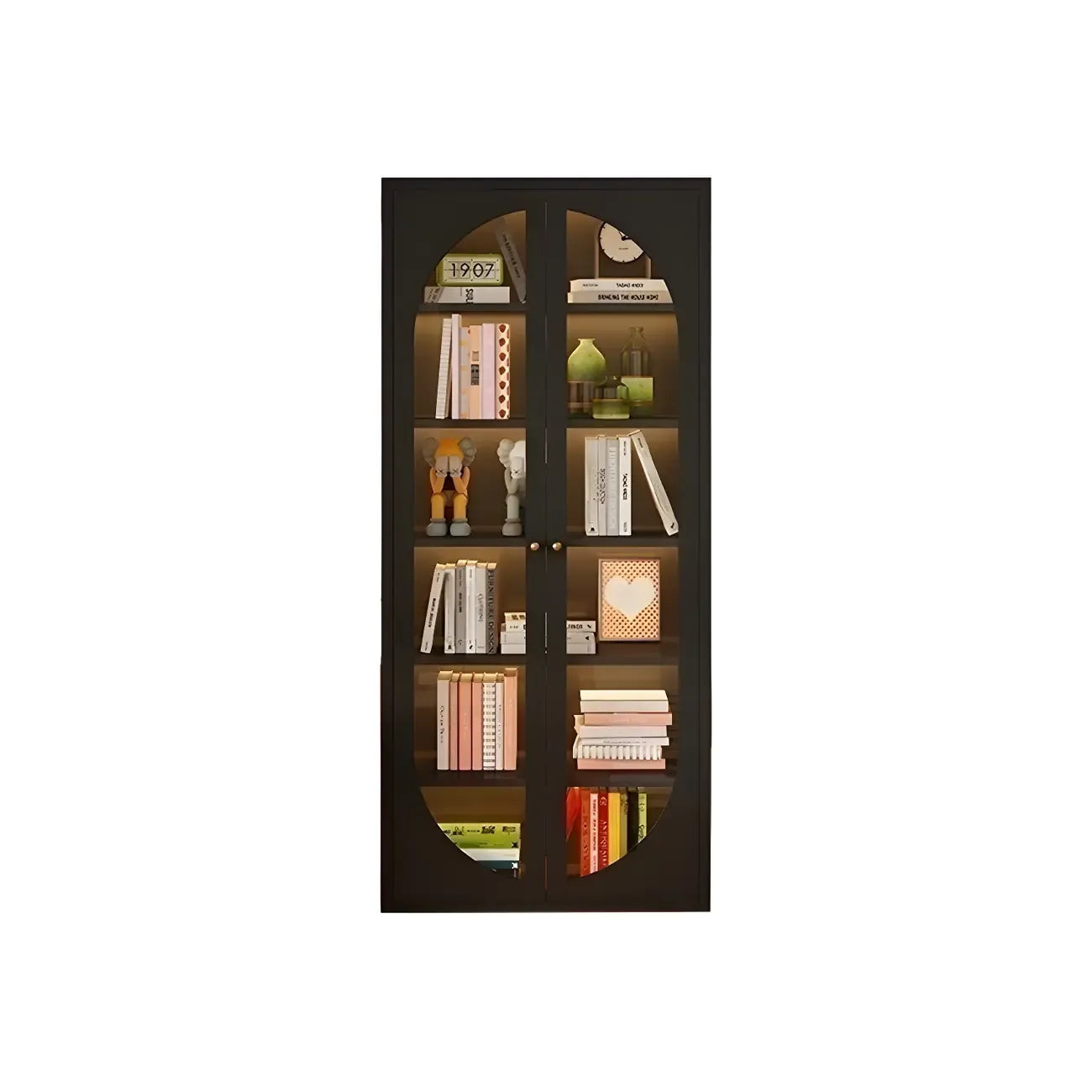 Modern Black Metal Adjustable Shelves Storage Cabinet