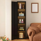 Modern Black Metal Adjustable Shelves Storage Cabinet