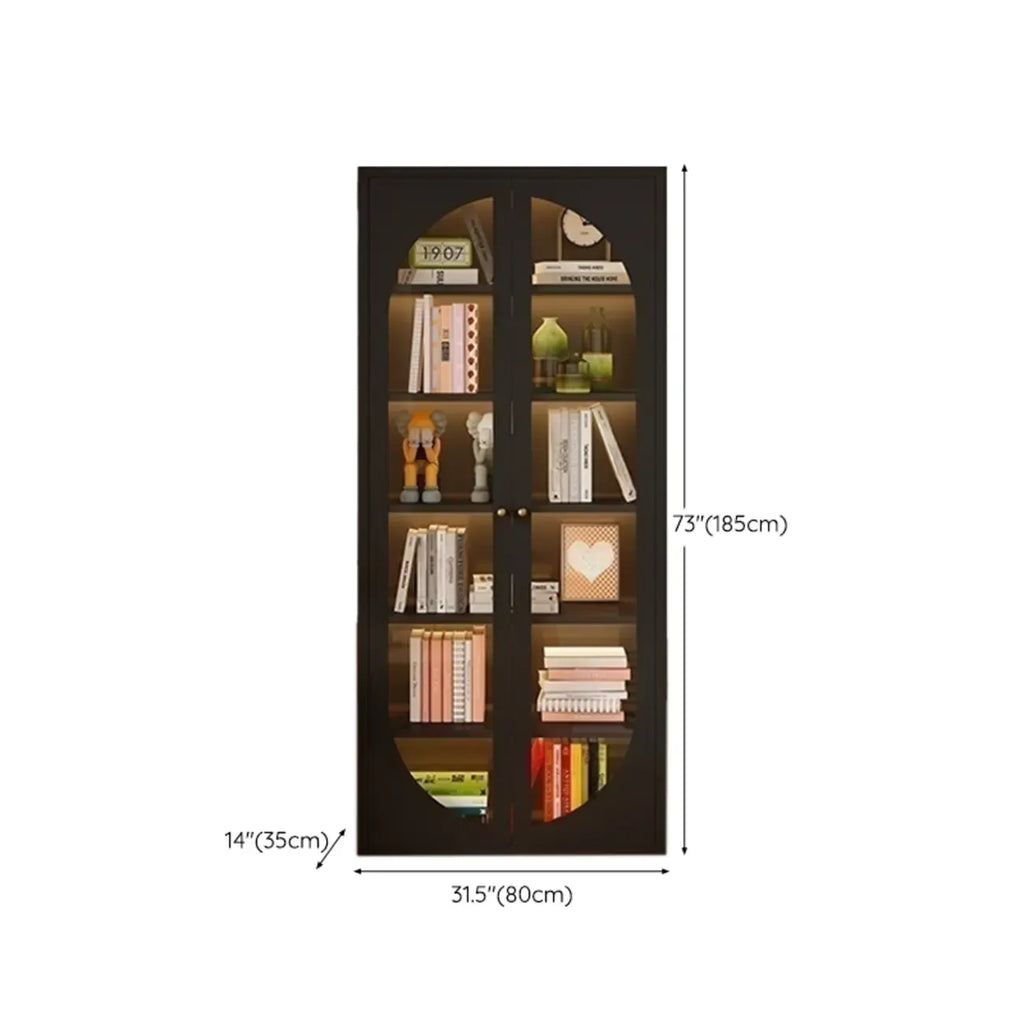 Modern Black Metal Adjustable Shelves Storage Cabinet