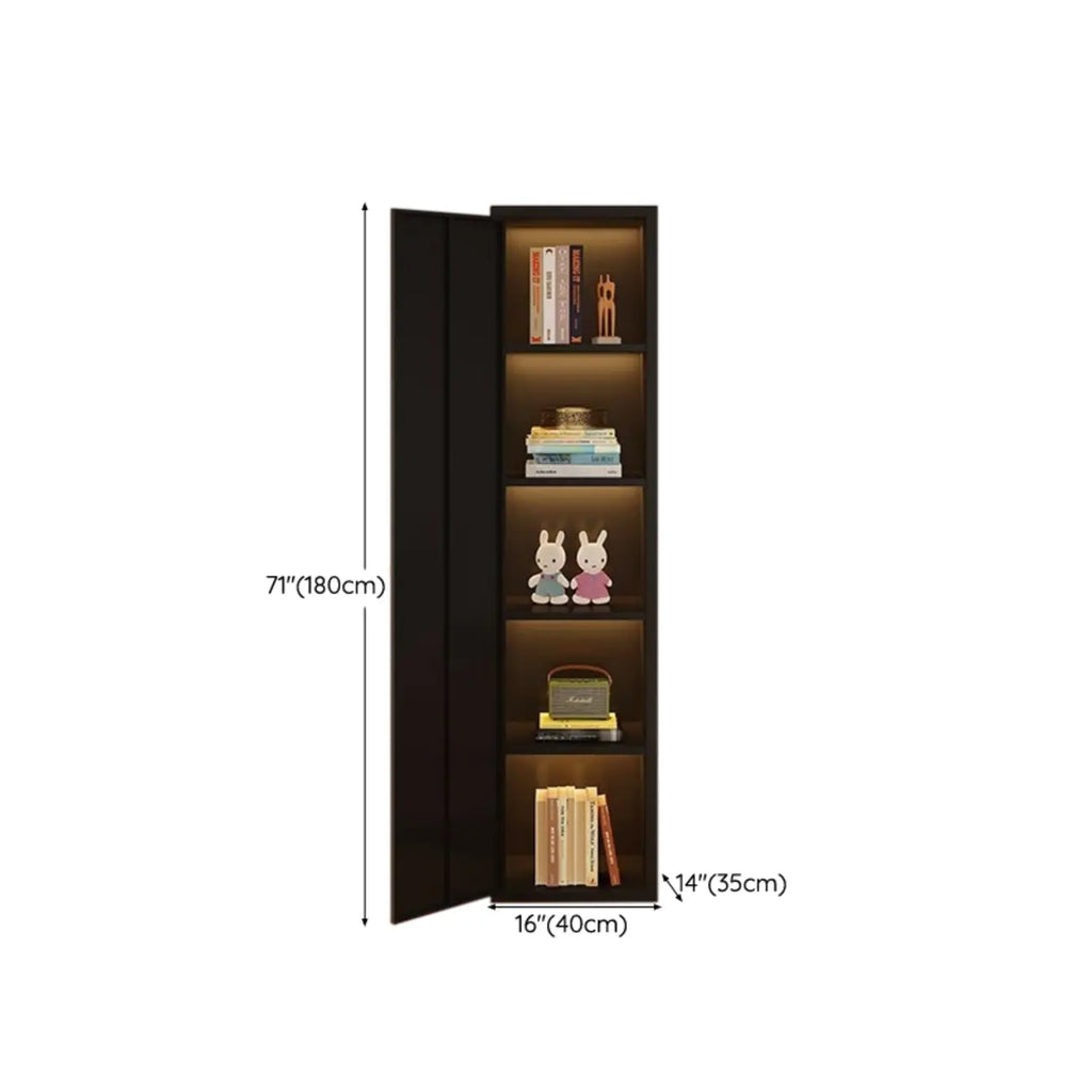 Modern Black Metal Adjustable Shelves Storage Cabinet