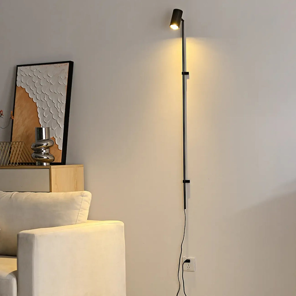 Industrial Black Plug In Wall Sconce with Adjustable Head