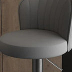 Modern Leather Adjustable Swivel Bar Stools with Back
