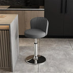 Modern Leather Adjustable Swivel Bar Stools with Back