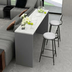 Elegance Stone Top Wood Sofa Bar Table for Living Room