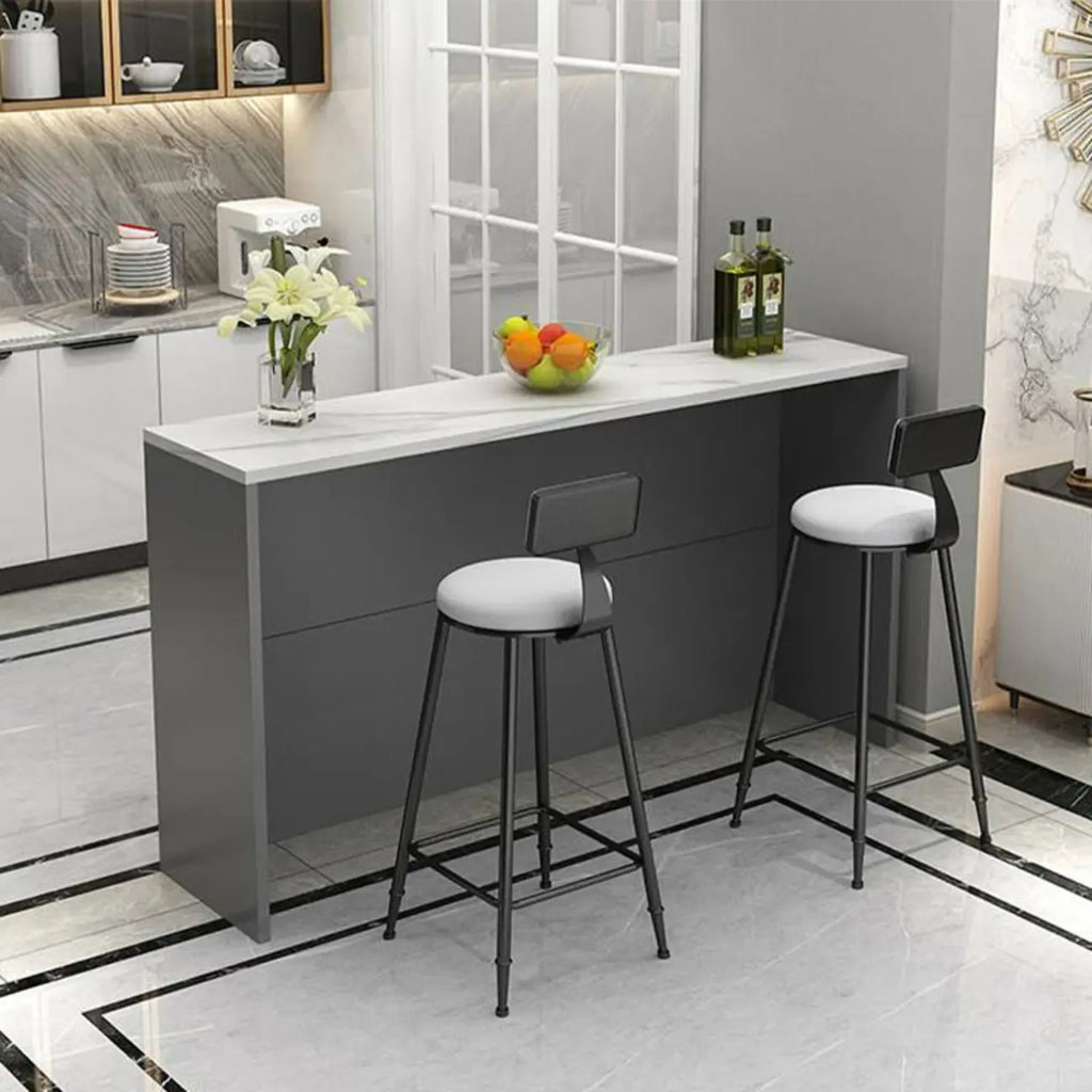 Elegance Stone Top Wood Sofa Bar Table for Living Room