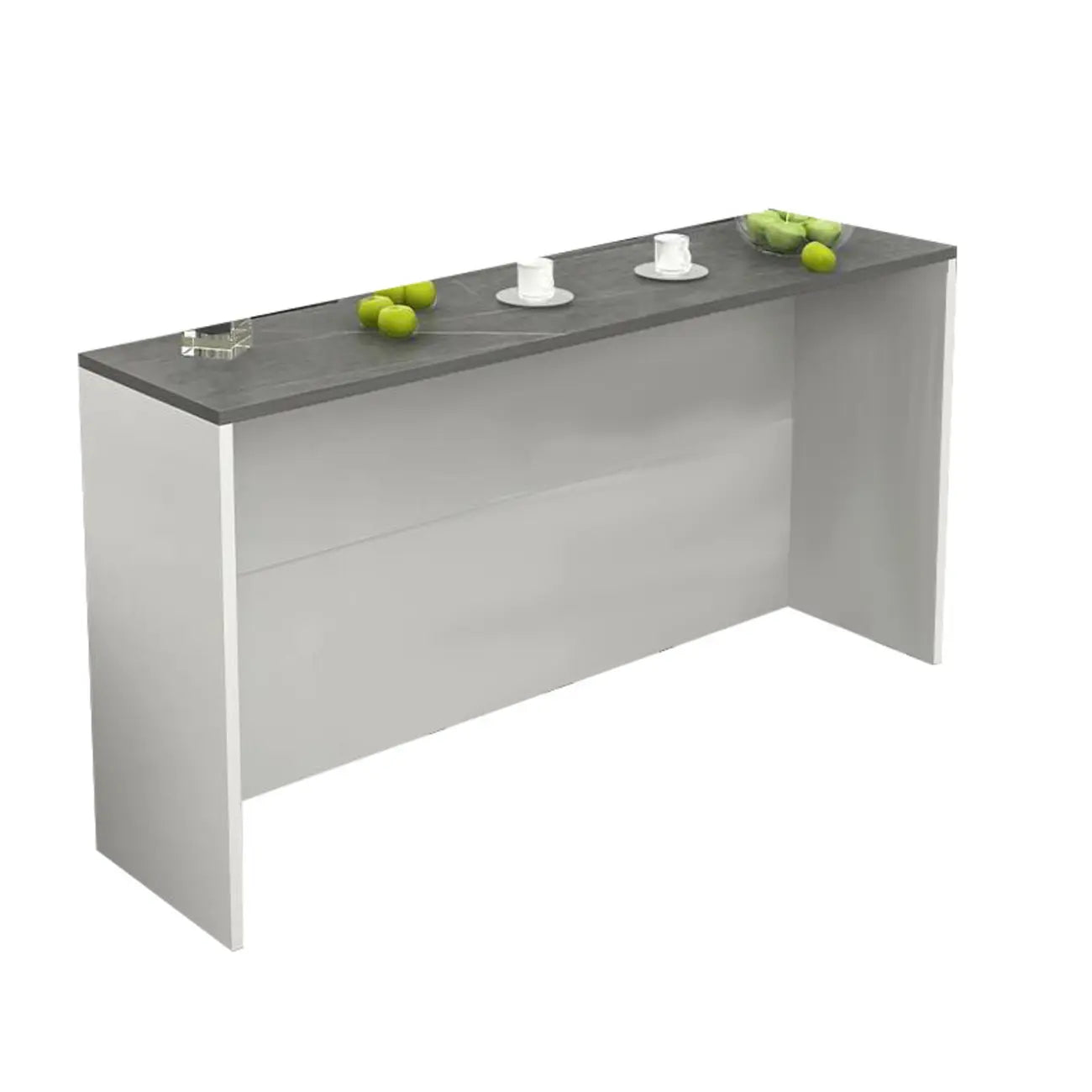 Elegance Stone Top Wood Sofa Bar Table for Living Room