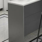 Elegance Stone Top Wood Sofa Bar Table for Living Room