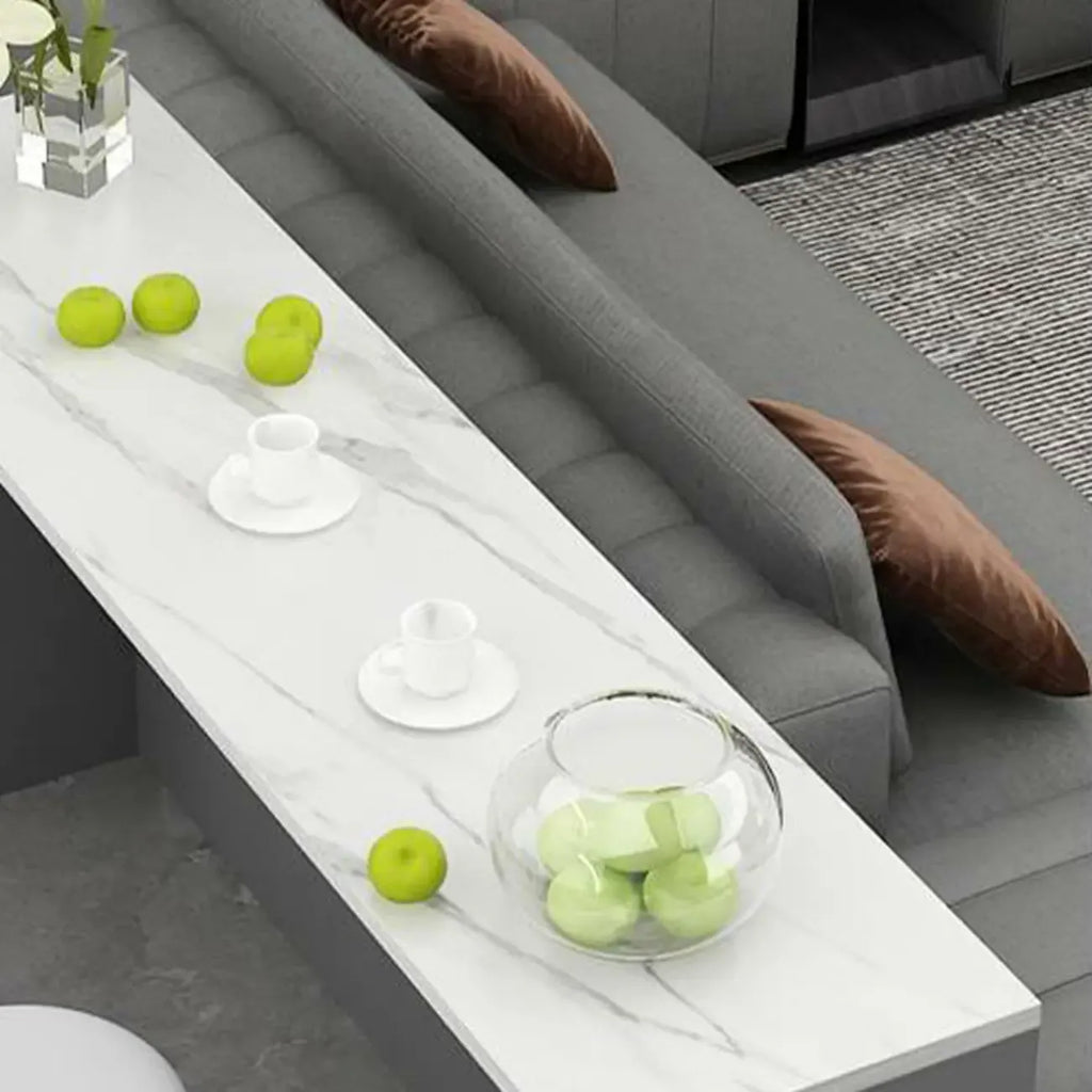 Elegance Stone Top Wood Sofa Bar Table for Living Room
