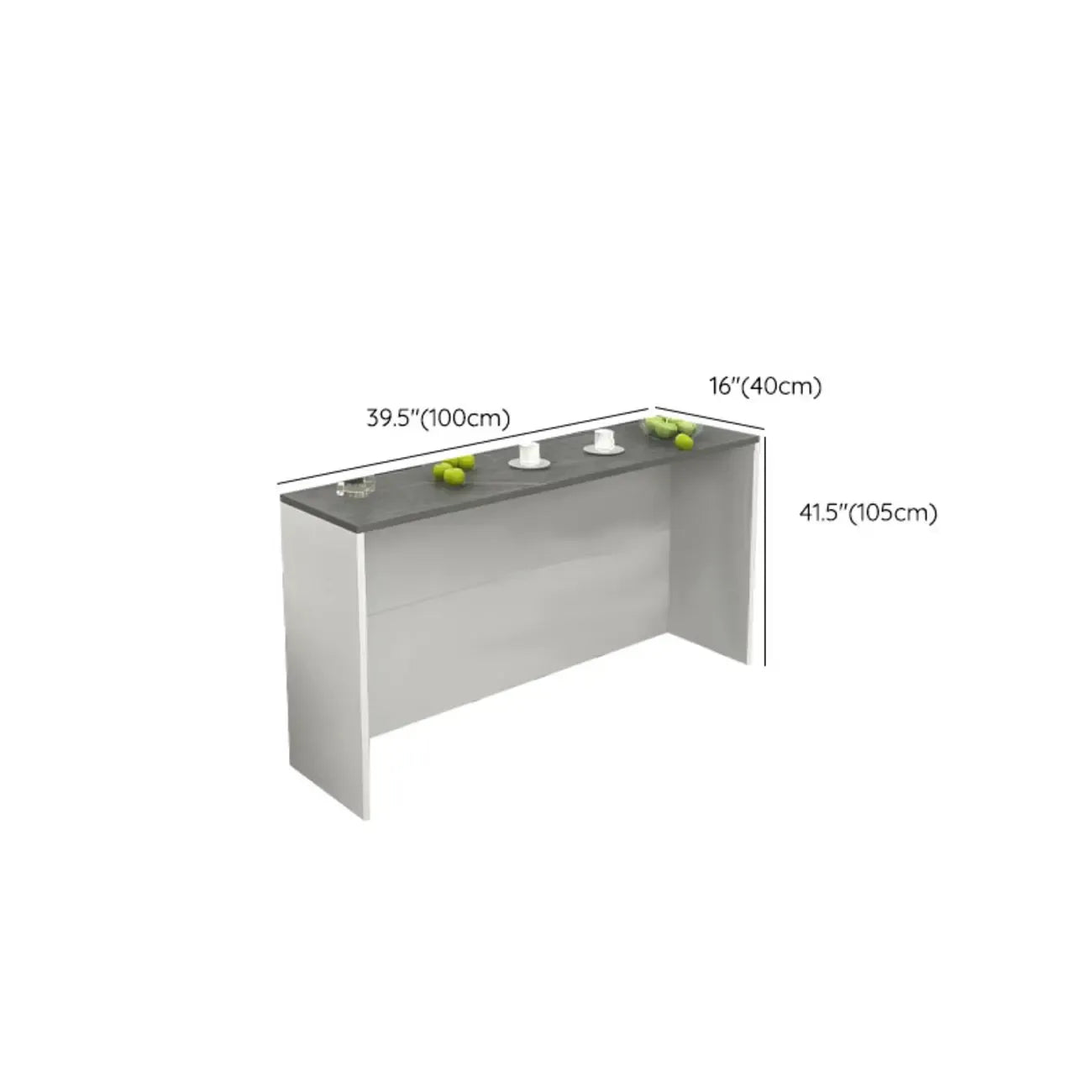 Elegance Stone Top Wood Sofa Bar Table for Living Room