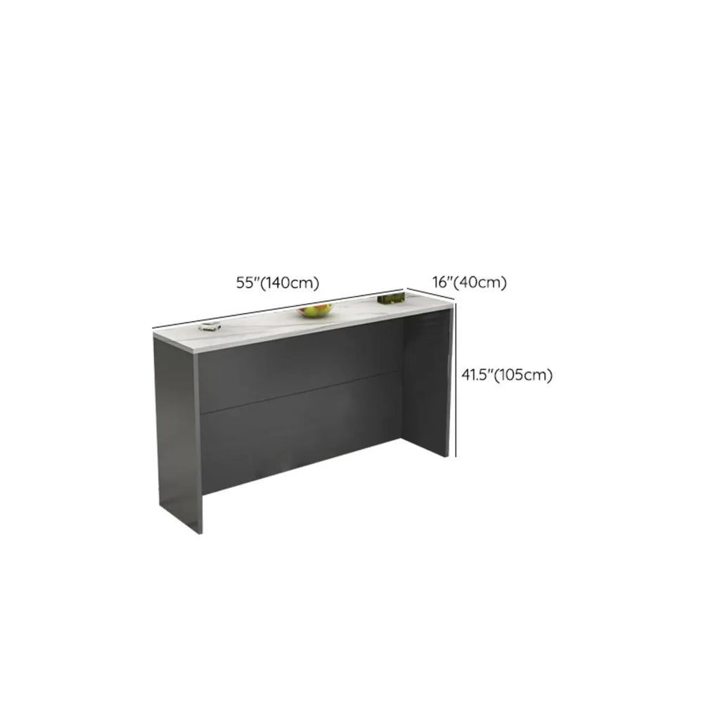 Elegance Stone Top Wood Sofa Bar Table for Living Room