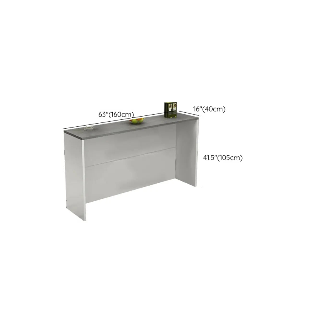 Elegance Stone Top Wood Sofa Bar Table for Living Room