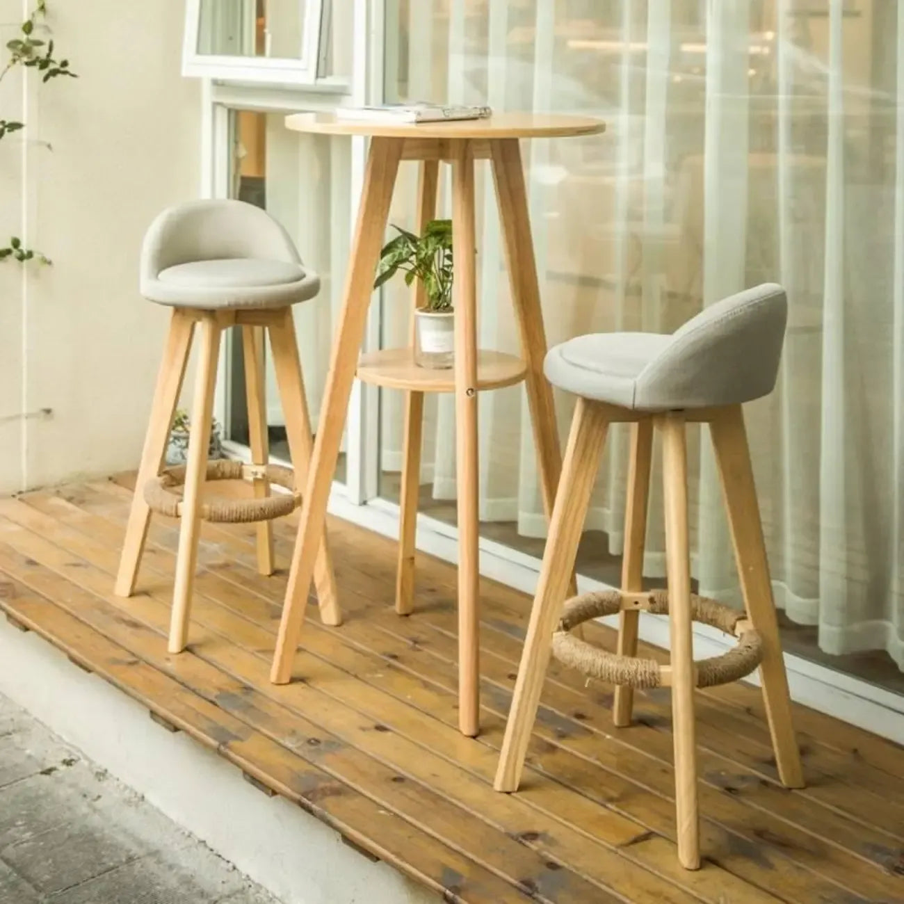 Modern Rubberwood Bar Table Non Adjustable Ideal for Home