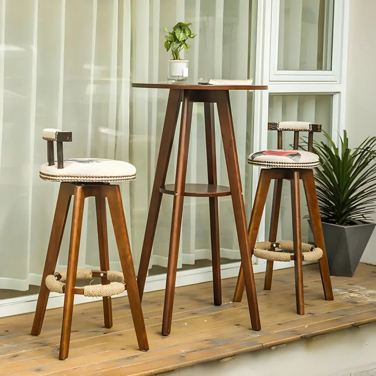 Modern Rubberwood Bar Table Non Adjustable Ideal for Home
