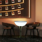 Modern Lighting White Acrylic Silver Metal Bar Tables