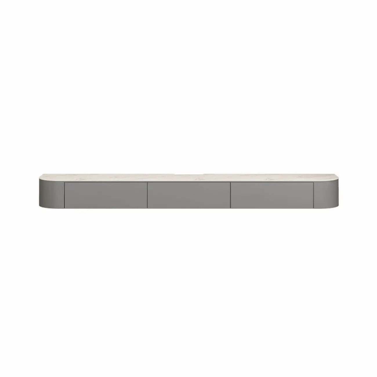 71 Contemporary Grey Stone Floating TV Stand with Cabinet
