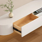 71 Contemporary Grey Stone Floating TV Stand with Cabinet