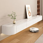 71 Contemporary Grey Stone Floating TV Stand with Cabinet
