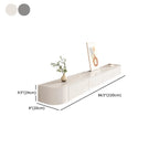 71 Contemporary Grey Stone Floating TV Stand with Cabinet