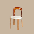 Contemporary Acrylic Wooden Frame Low Back Bar Stools