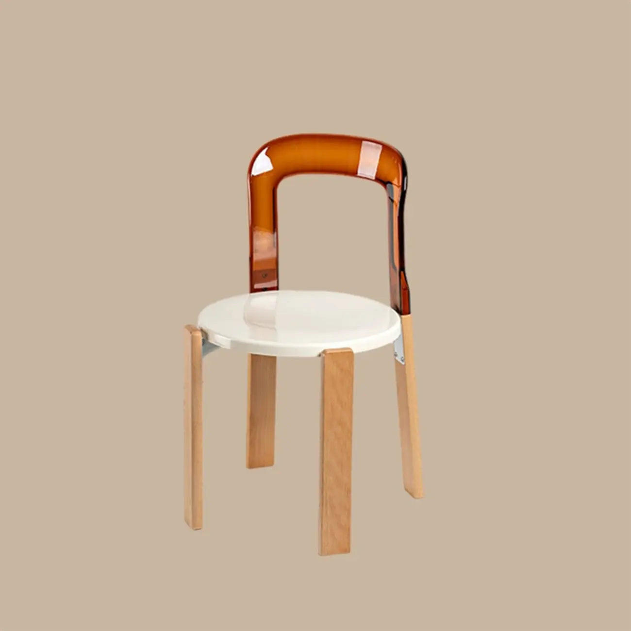 Contemporary Acrylic Wooden Frame Low Back Bar Stools