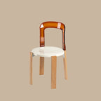Contemporary Acrylic Wooden Frame Low Back Bar Stools