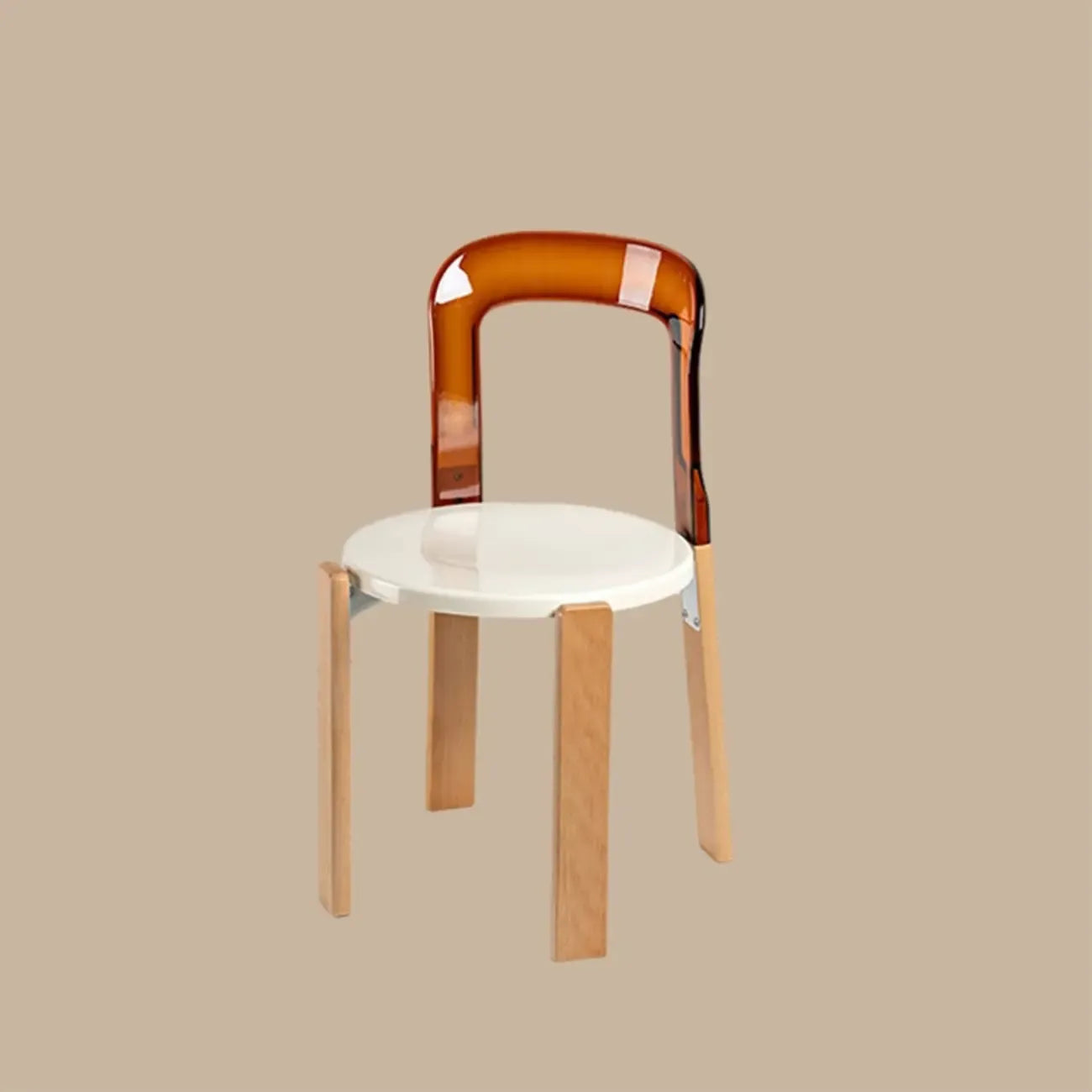 Contemporary Acrylic Wooden Frame Low Back Bar Stools