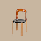 Contemporary Acrylic Wooden Frame Low Back Bar Stools