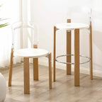 Contemporary Acrylic Wooden Frame Low Back Bar Stools
