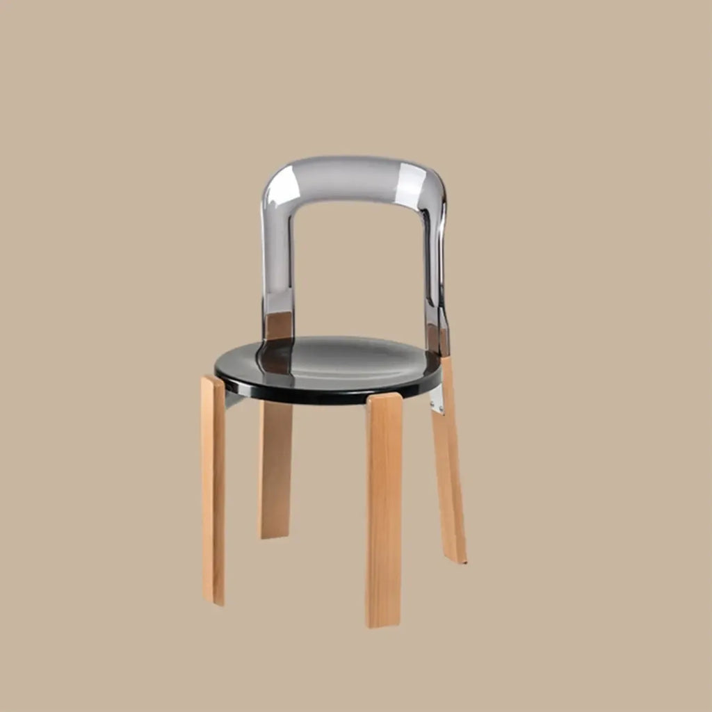 Contemporary Acrylic Wooden Frame Low Back Bar Stools
