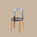 Contemporary Acrylic Wooden Frame Low Back Bar Stools