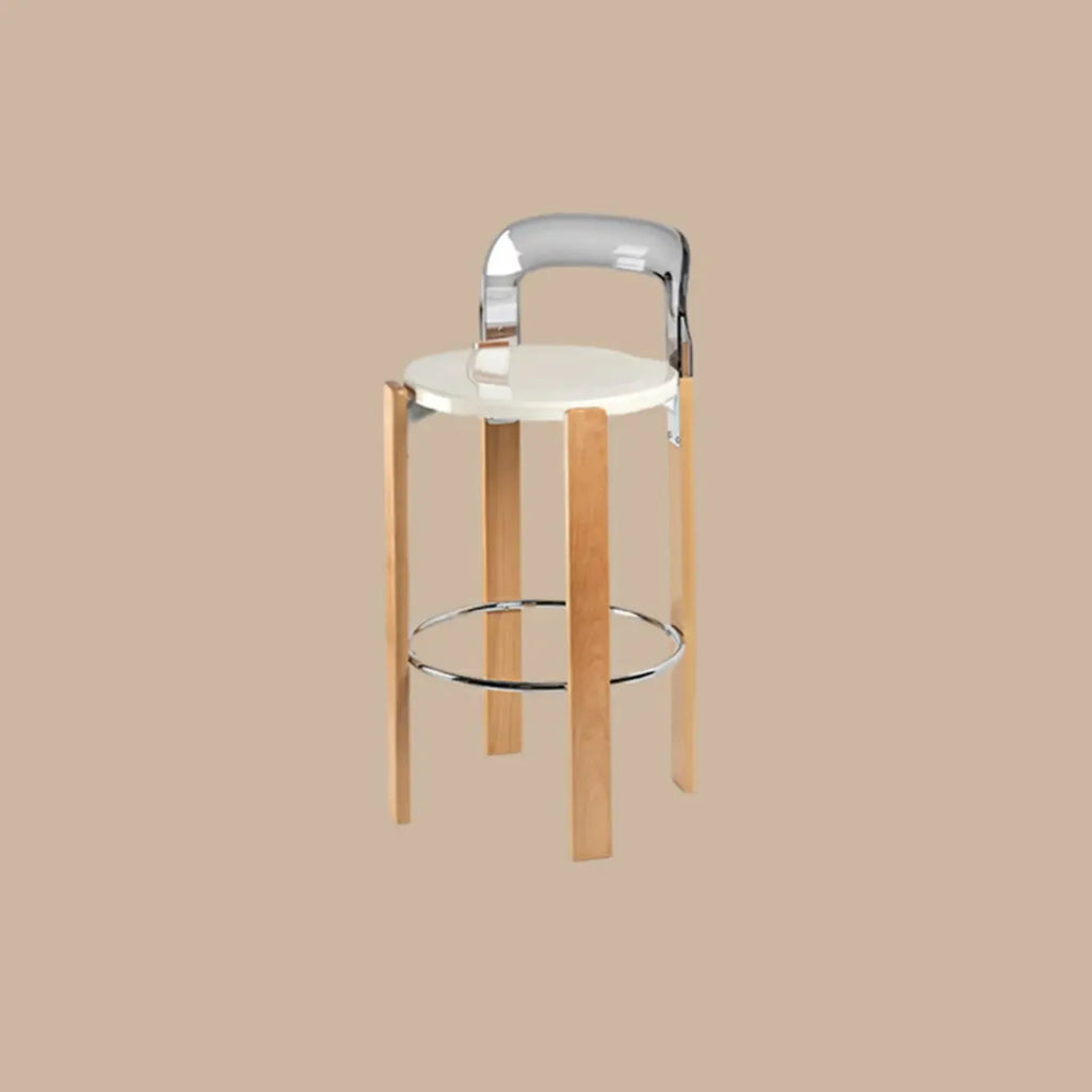 Contemporary Acrylic Wooden Frame Low Back Bar Stools