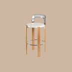 Contemporary Acrylic Wooden Frame Low Back Bar Stools