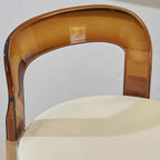 Contemporary Acrylic Wooden Frame Low Back Bar Stools