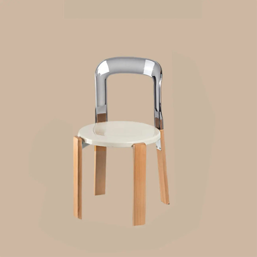 Contemporary Acrylic Wooden Frame Low Back Bar Stools
