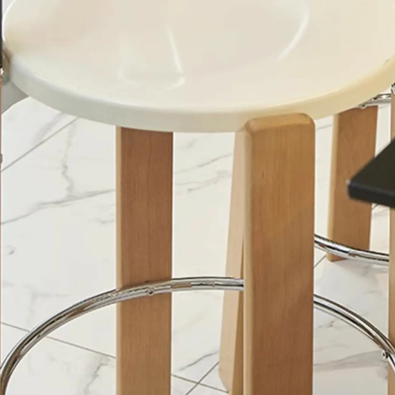 Contemporary Acrylic Wooden Frame Low Back Bar Stools