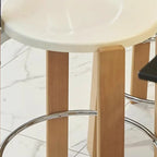 Contemporary Acrylic Wooden Frame Low Back Bar Stools