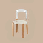 Contemporary Acrylic Wooden Frame Low Back Bar Stools