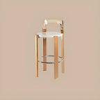 Contemporary Acrylic Wooden Frame Low Back Bar Stools