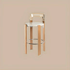 Contemporary Acrylic Wooden Frame Low Back Bar Stools
