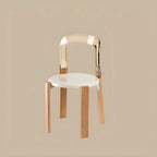 Contemporary Acrylic Wooden Frame Low Back Bar Stools
