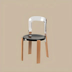 Contemporary Acrylic Wooden Frame Low Back Bar Stools