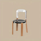 Contemporary Acrylic Wooden Frame Low Back Bar Stools
