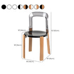 Contemporary Acrylic Wooden Frame Low Back Bar Stools