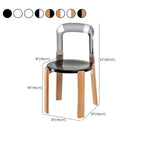 Contemporary Acrylic Wooden Frame Low Back Bar Stools