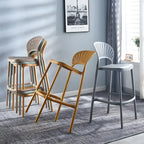 Modern Saddle Plastic Stackable Low Back Bar Height Stools