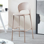 Modern Saddle Plastic Stackable Low Back Bar Height Stools