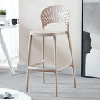 Modern Saddle Plastic Stackable Low Back Bar Height Stools
