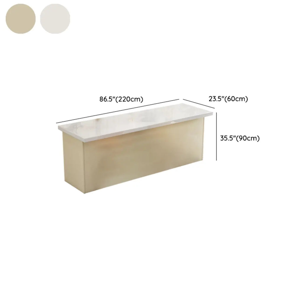 Modern White Faux Marble Wood Storage Bar Tables
